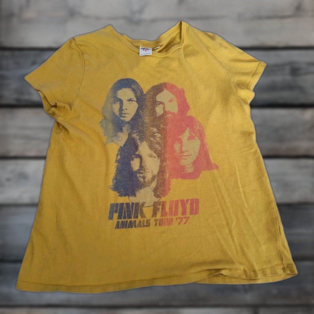 Junk Food VINTAGE Pink Floyd Animals Tour 77 Rock Music Women's Yellow T-Shirt Sz L Retro 70s 80s 90s Size L / US 10 / IT 46 - 1 Thumbnail
