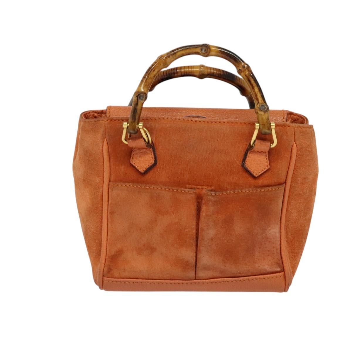 Gucci Gucci Vintage Bamboo Front Pocket Tote Suede Size ONE SIZE - 1 Thumbnail