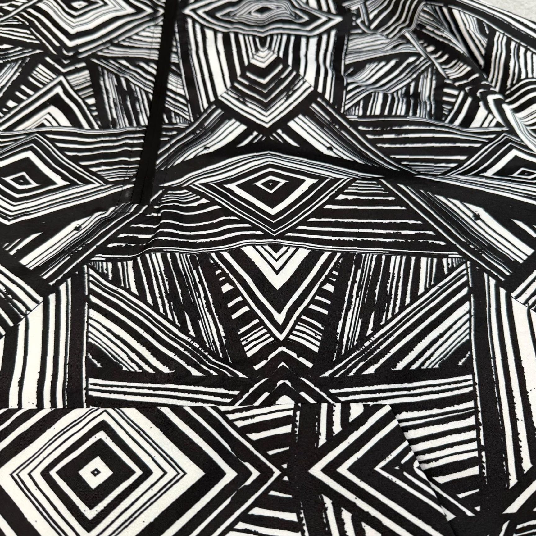 Sweaty Betty Sweaty Betty Womens One Size Black Geometric Hooded 1/2 Zip Windbreaker Jacket Size ONE SIZE - 4 Thumbnail