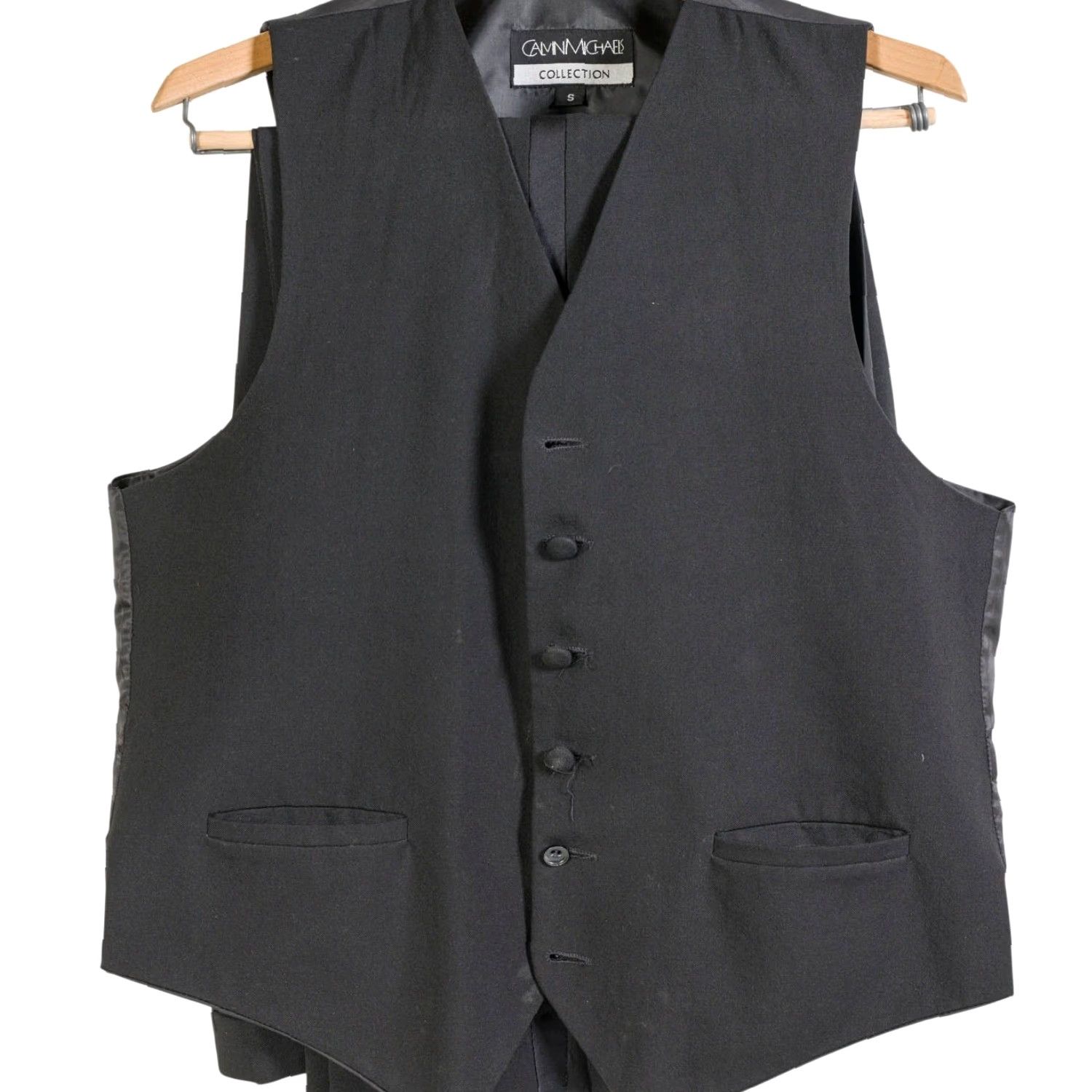Vintage Calvin Michaels Tuxedo Junction 3 Piece Black Formal Tuxedo Set Size 39R Size 40R - 4 Thumbnail