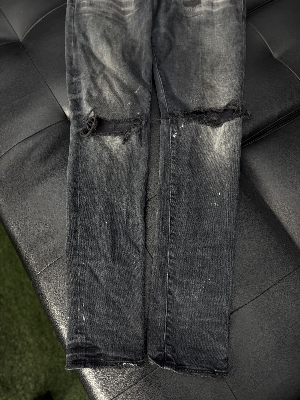 Purple Brand Purple Brand Black Skinny Jeans Ripped Style Size 31 Size US 31 - 2 Thumbnail