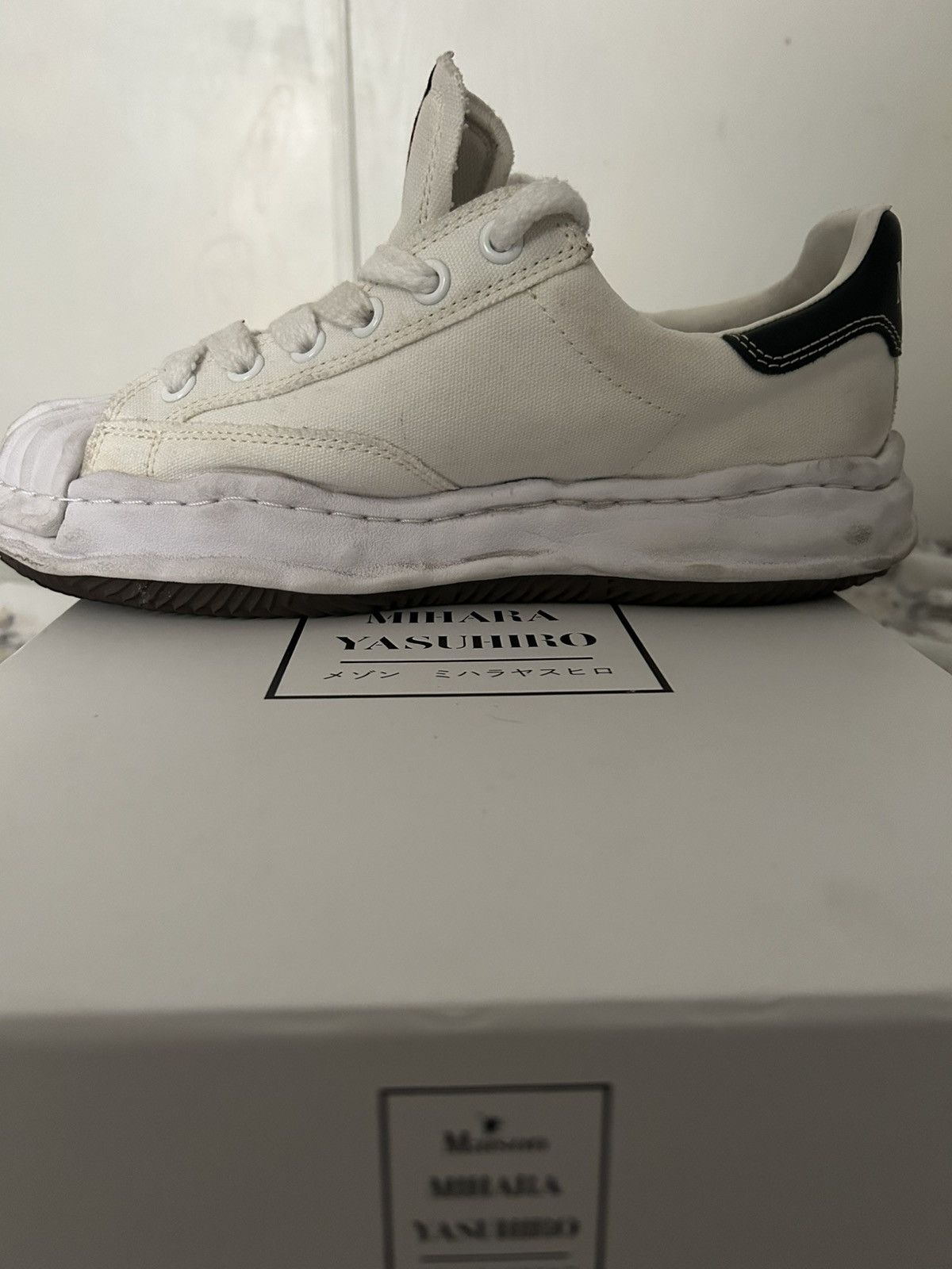 Maison MIHARA YASUHIRO Maison Mihara Yasuhiro OG Sole Canvas Low – White Size US 10 / EU 43 - 4 Thumbnail