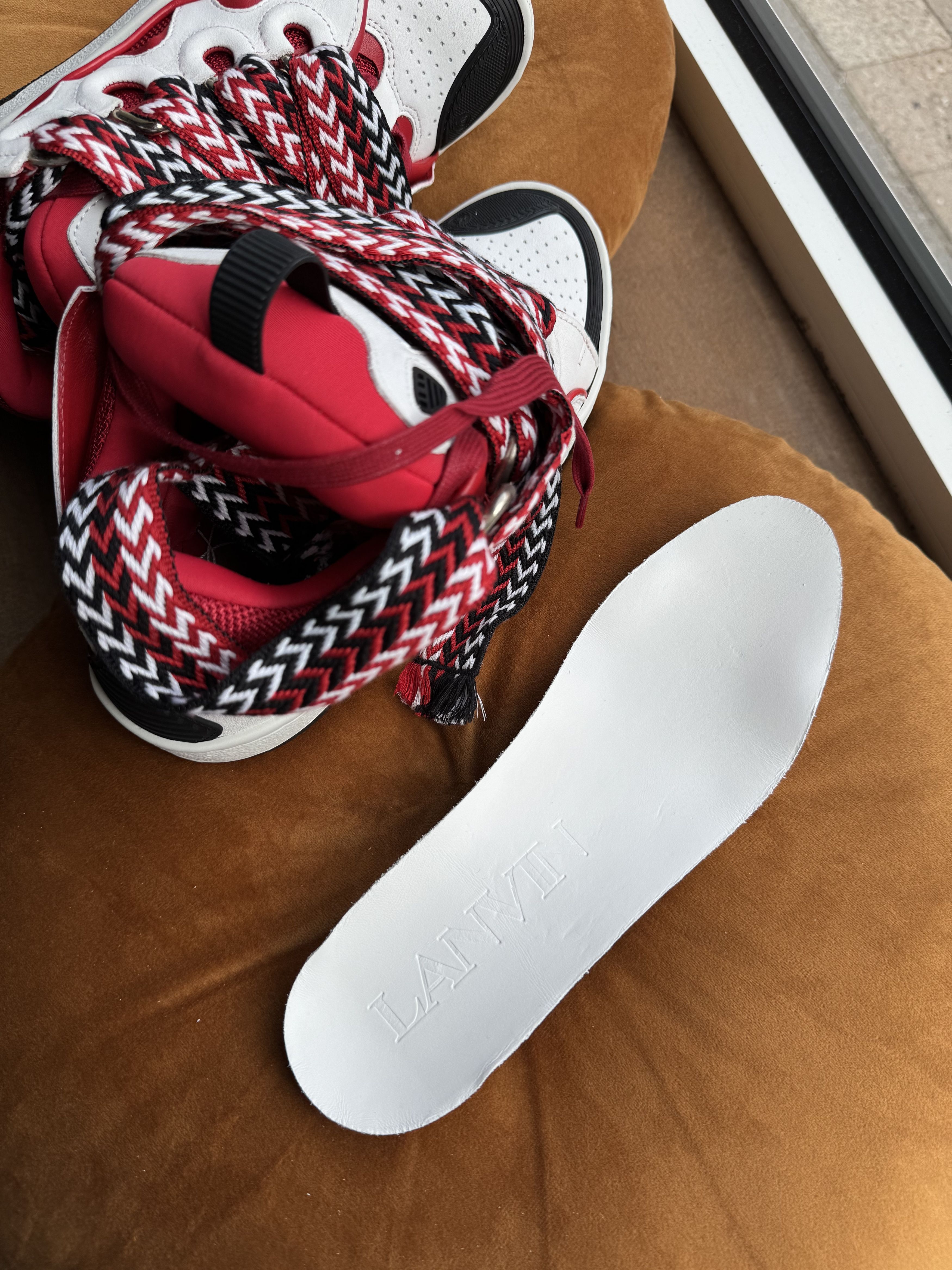 Lanvin Lanvin Curb White/Red 38IT Size US 8 / IT 38 - 7 Thumbnail