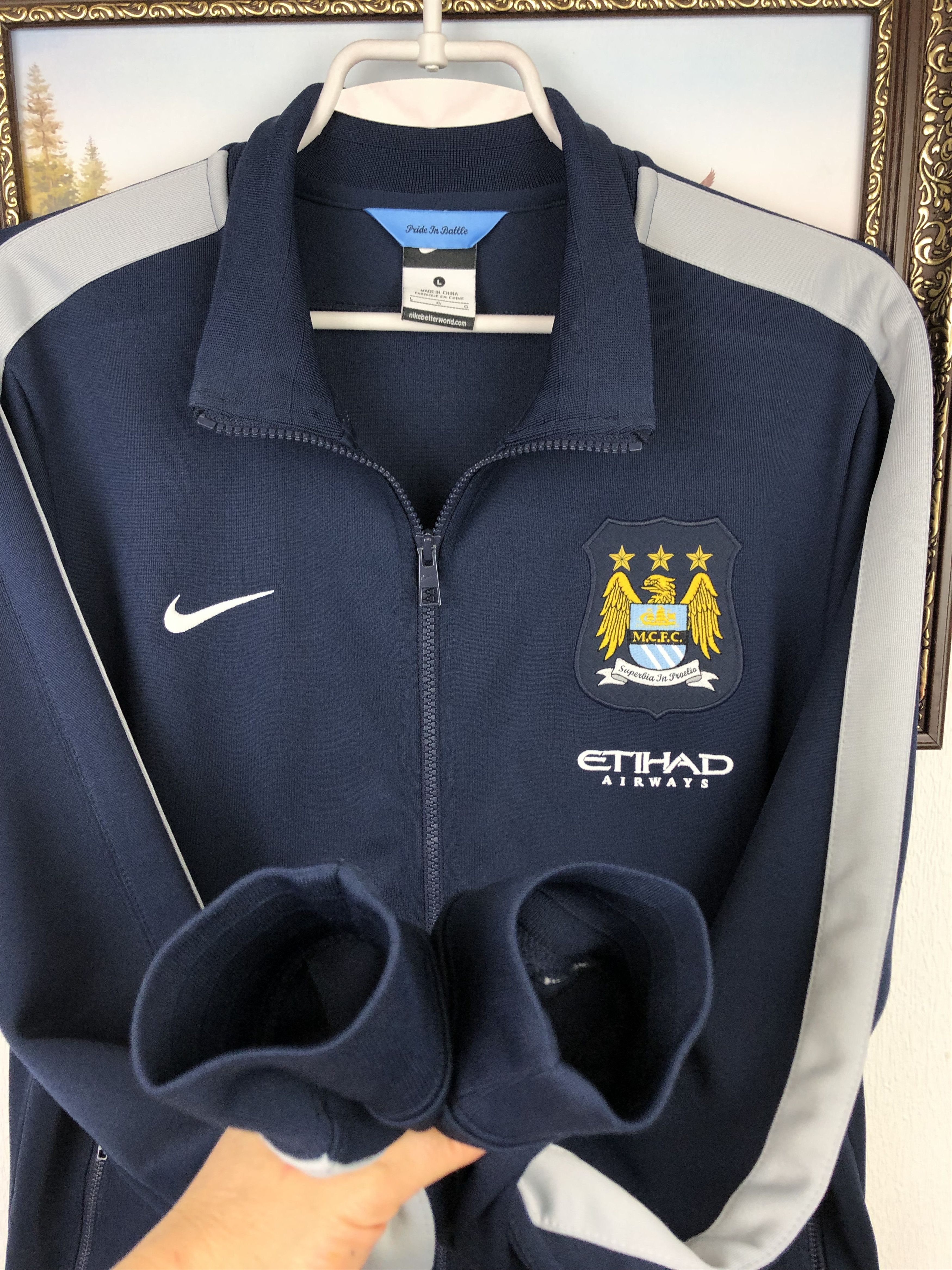 Nike Vintage Nike Manchester City Football Jacket Soccer Track Size US L / EU 52-54 / 3 - 6 Thumbnail