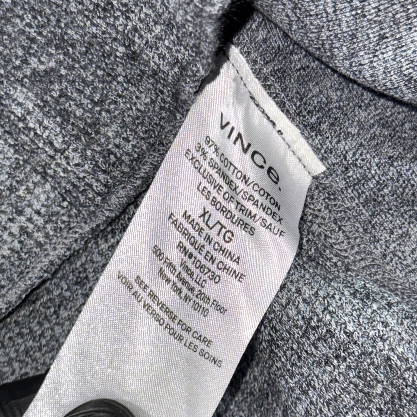Vince Vince Men's XL Gray Cotton Blend Waffle Knit Long Sleeve Thermal Shirt Size US XL / EU 56 / 4 - 4 Thumbnail