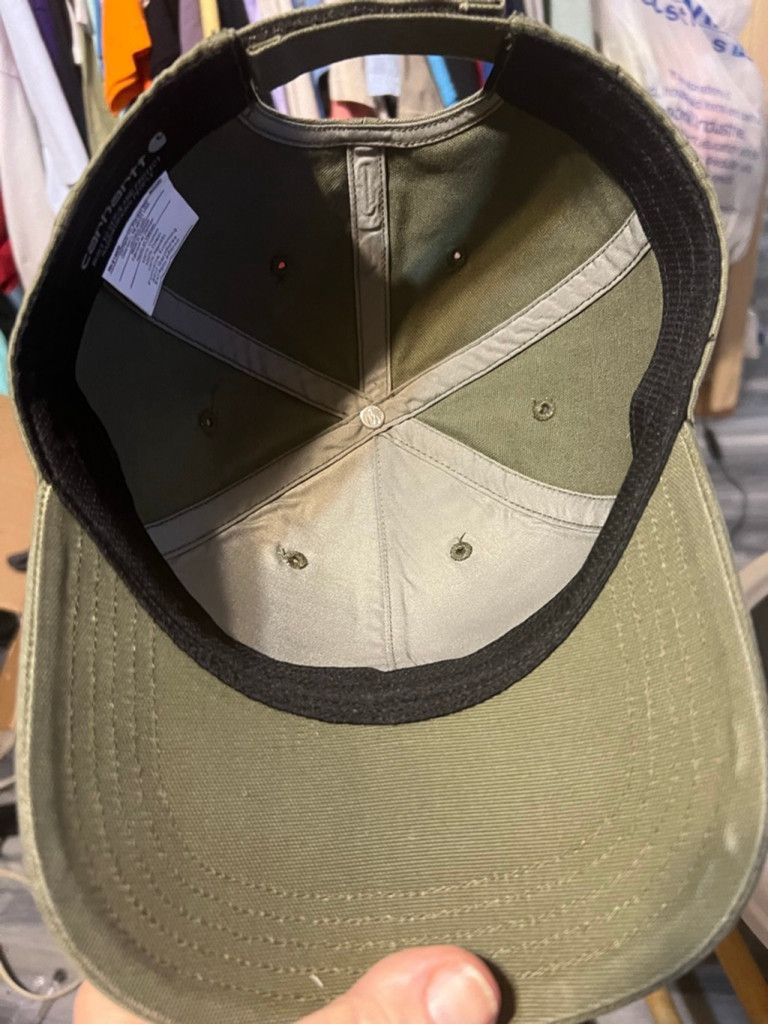 Carhartt Men's Carhartt Olive Green Tan Leather Patch Baseball Cap Size ONE SIZE - 5 Thumbnail