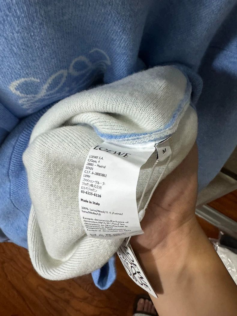 Loewe LOEWE Blue wool hoodie Size ONE SIZE - 4 Thumbnail