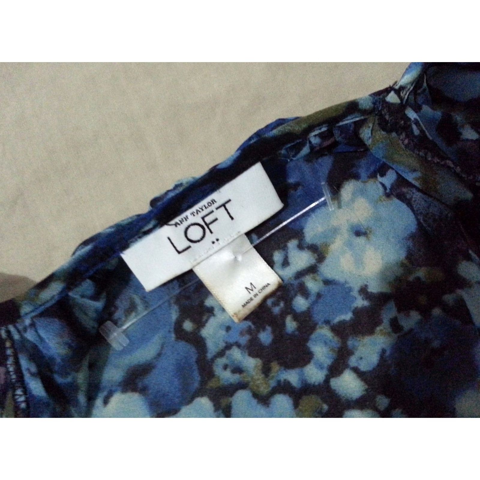 Ann Taylor Ann Taylor Blouse Shirt Womens Medium M Blue Black Size M / US 6-8 / IT 42-44 - 3 Thumbnail