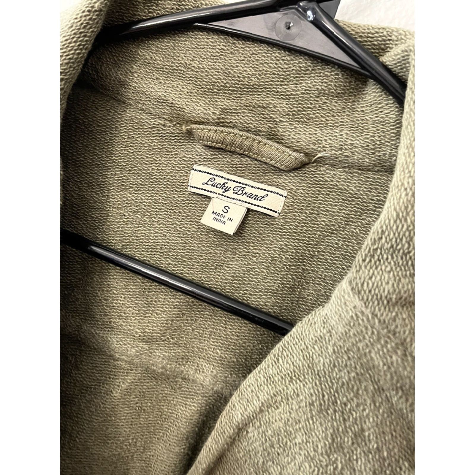 Lucky Brand Lucky Brand Blazer Jacket Women's S Army Green Collar Cotton Knit Single Button Size S / US 4 / IT 40 - 3 Thumbnail