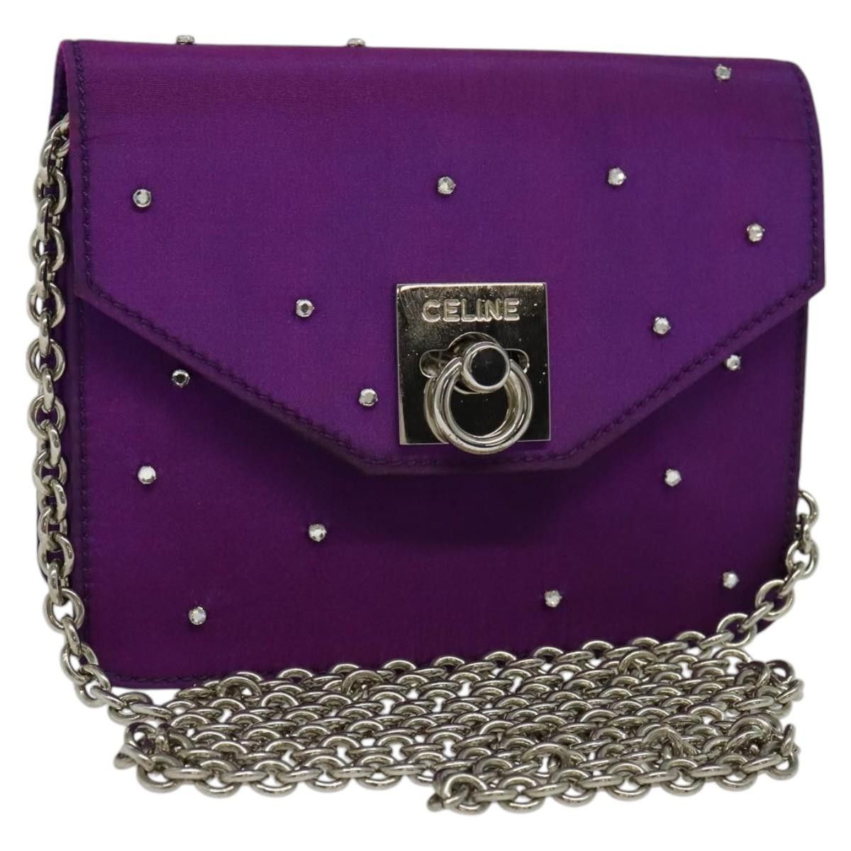 Celine CELINE Chain Shoulder Bag Nylon Purple Size ONE SIZE - 1 Thumbnail