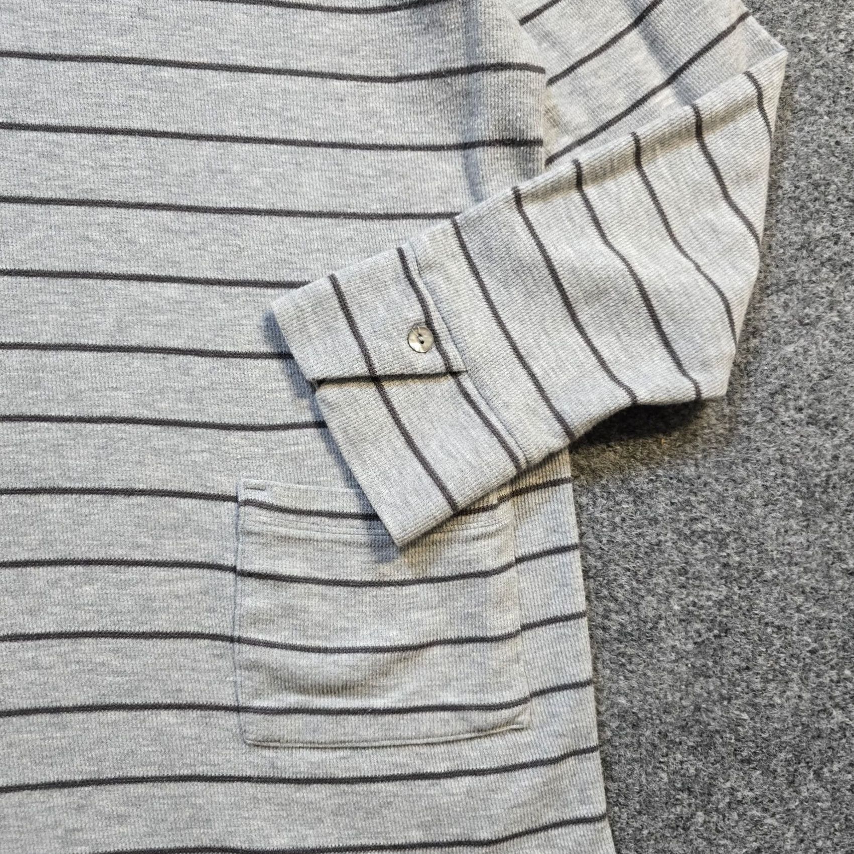 J. Jill J Jill Sweater Womens Medium Gray Striped Pockets Long Sleeve Casual Pullover Size M / US 6-8 / IT 42-44 - 3 Thumbnail