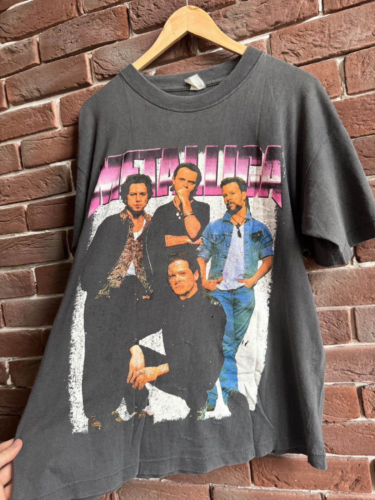 Band Tees Metallica Heavy Metal Band 90s Vintage T-Shirt Faded L Black Size US L / EU 52-54 / 3 - 9 Thumbnail