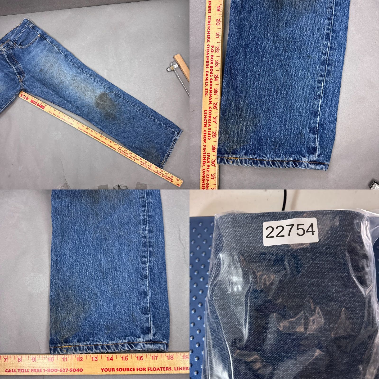 Levi's VINTAGE Levi's 501 Jeans Mens 32x30 Blue Y2K Pants Thrashed Workwear (Tag33x30) Size US 33 - 11 Thumbnail
