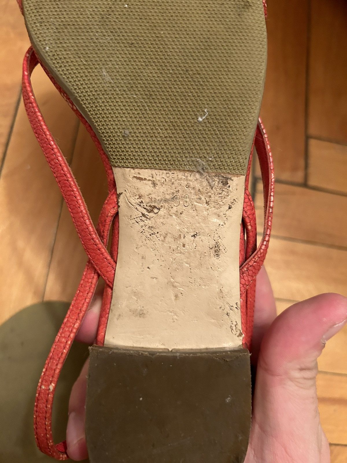 Miu Miu Miu Miu Vintage Strap Sandals With Metal Heel 38 red leather Size US 8 / IT 38 - 4 Thumbnail