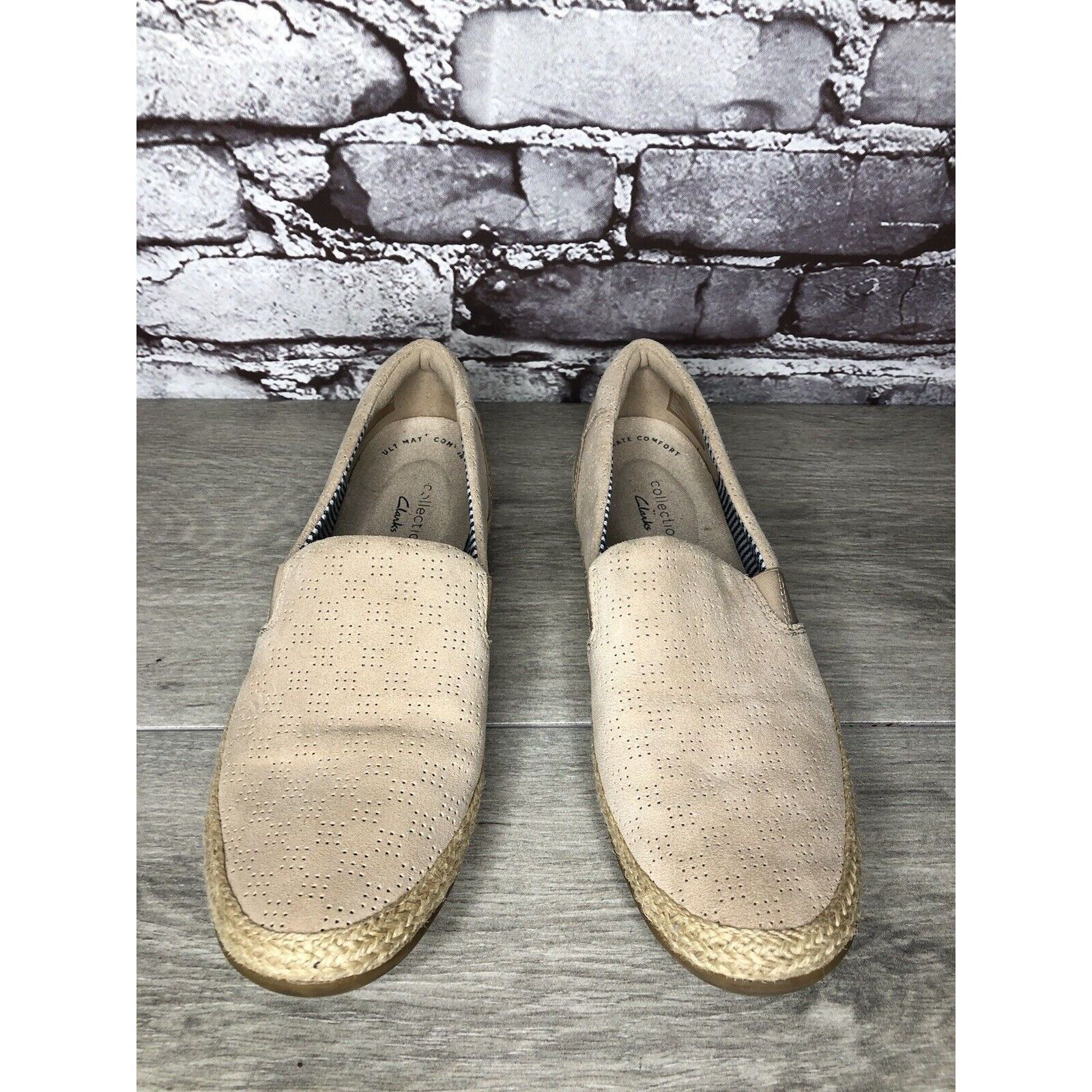 Clarks Clarks Danelly Sky Blush Pink Suede Perforated Espadrilles S Size US 7 / IT 37 - 10 Thumbnail
