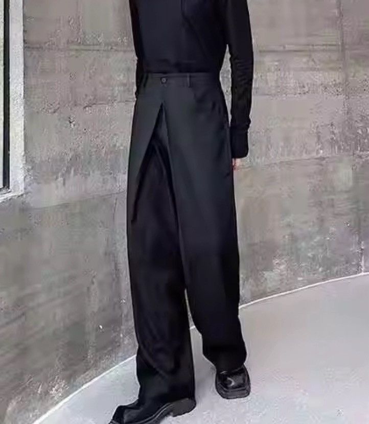 Japanese Brand Black High Waist Straight Wide Leg Pleated Pants / Trousers Size US 32 / EU 48 - 7 Thumbnail