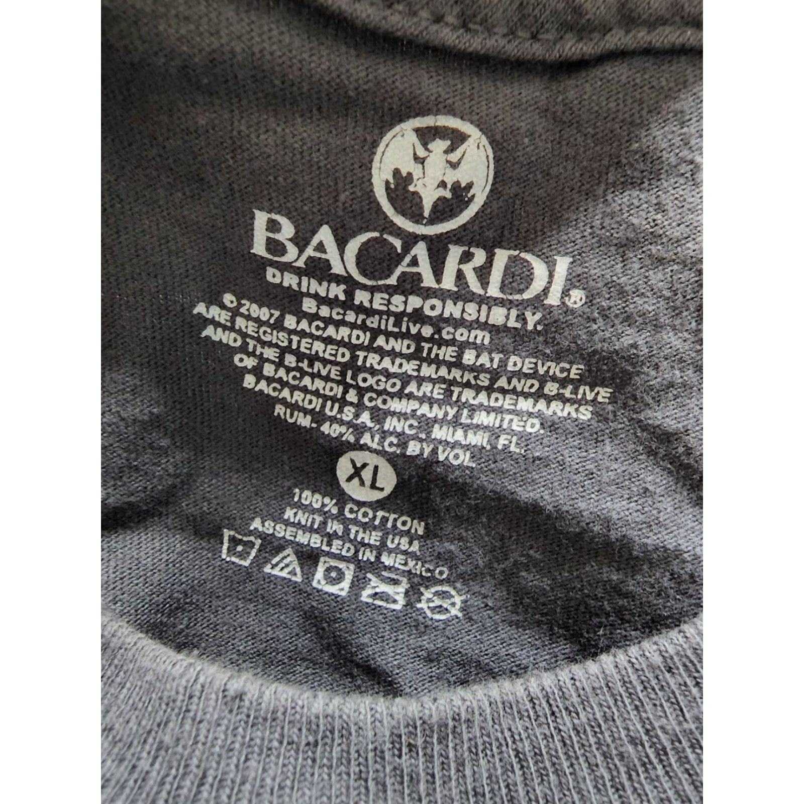 Doublet VINTAGE Bacardi BLive 2007 Music Festival T SHIRT Double Sided Mens XL Gray Cotton Crew Neck Short Sleeve Size US XL / EU 56 / 4 - 4 Thumbnail