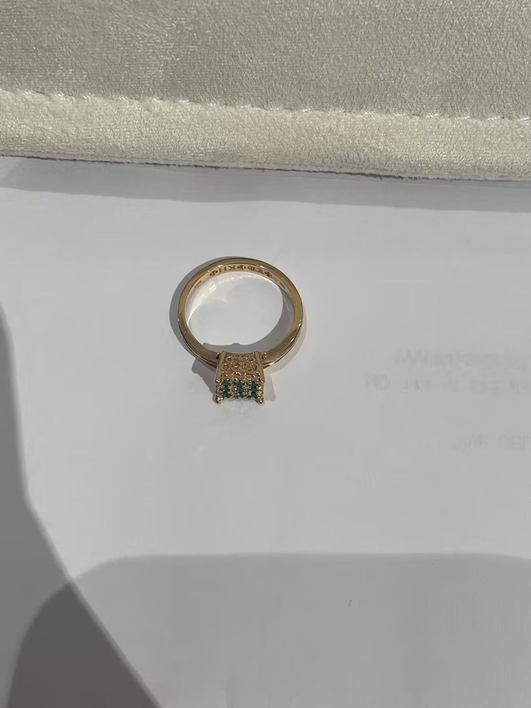Chrome Hearts Chrome Hearts 22k Gold Emerald KH Cocktail Ring Size ONE SIZE - 11 Thumbnail