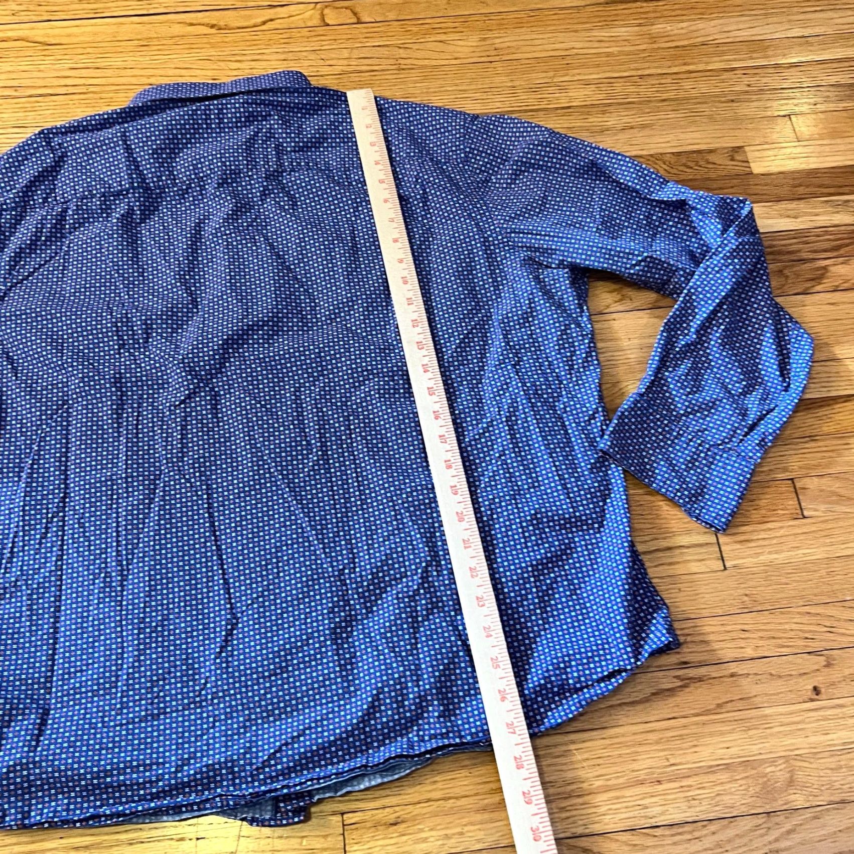 UNTUCKit UNTUCKit Shirt Mens 3XL Blue All Over Print Button Up Long Sleeve Geometric Size US XXL / EU 58 / 5 - 5 Thumbnail