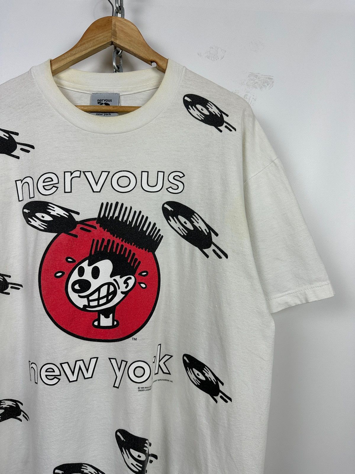 Rap Tees 1995 Vintage Nervous New York Records Rap T-Shirt Size US XL / EU 56 / 4 - 5 Thumbnail