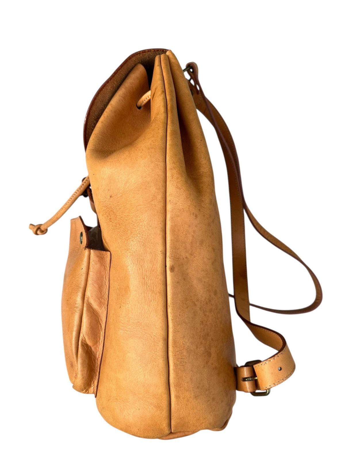 Leather Vintage Slipknot Project Japan Patina Leather Backpack Bag Size ONE SIZE - 11 Thumbnail