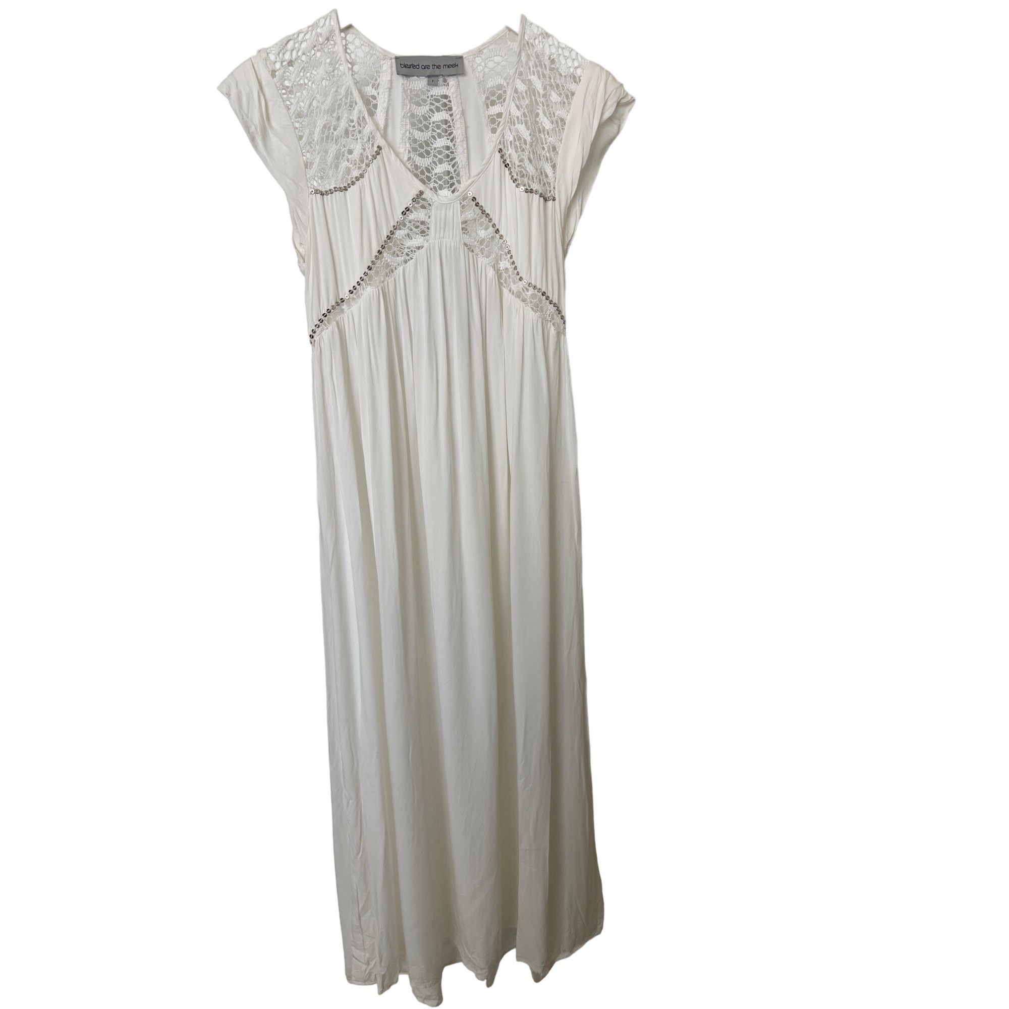 Other Blessed Are The Meek White Boho Maxi Dress Size XS / US 0-2 / IT 36-38 - 4 Thumbnail