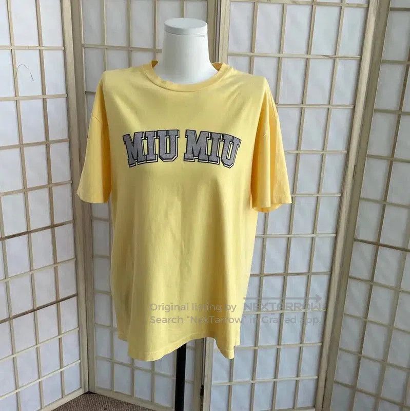 Miu Miu Yellow Cotton Women’s T-Shirt .