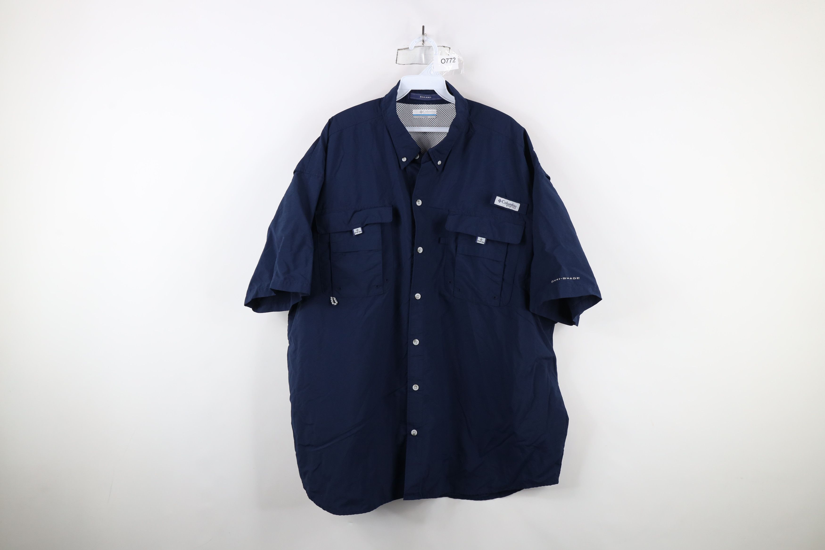 Columbia × Vintage Columbia PFG Performance Fishing Gear Button Shirt Navy Blue Size US XXL / EU 58 / 5 - 1 Thumbnail