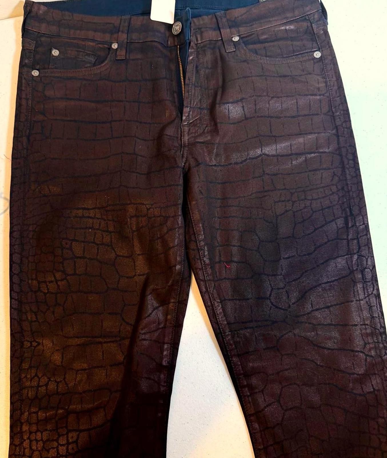7 For All Mankind 7 For All Mankind Crocodile Print Jeans, 32 Size 32" / US 10 / IT 46 - 5 Thumbnail