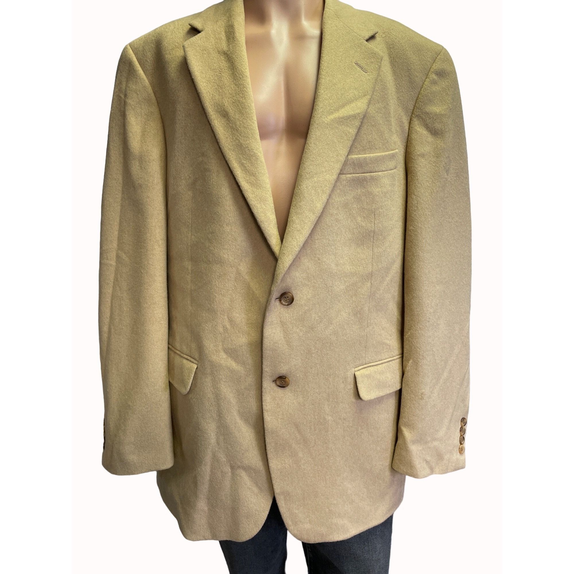 Andrew Fezza Andrew Fezza Men's Beige Sports Coat/Camel Hair Blazer Size Size 44L - 1 Thumbnail