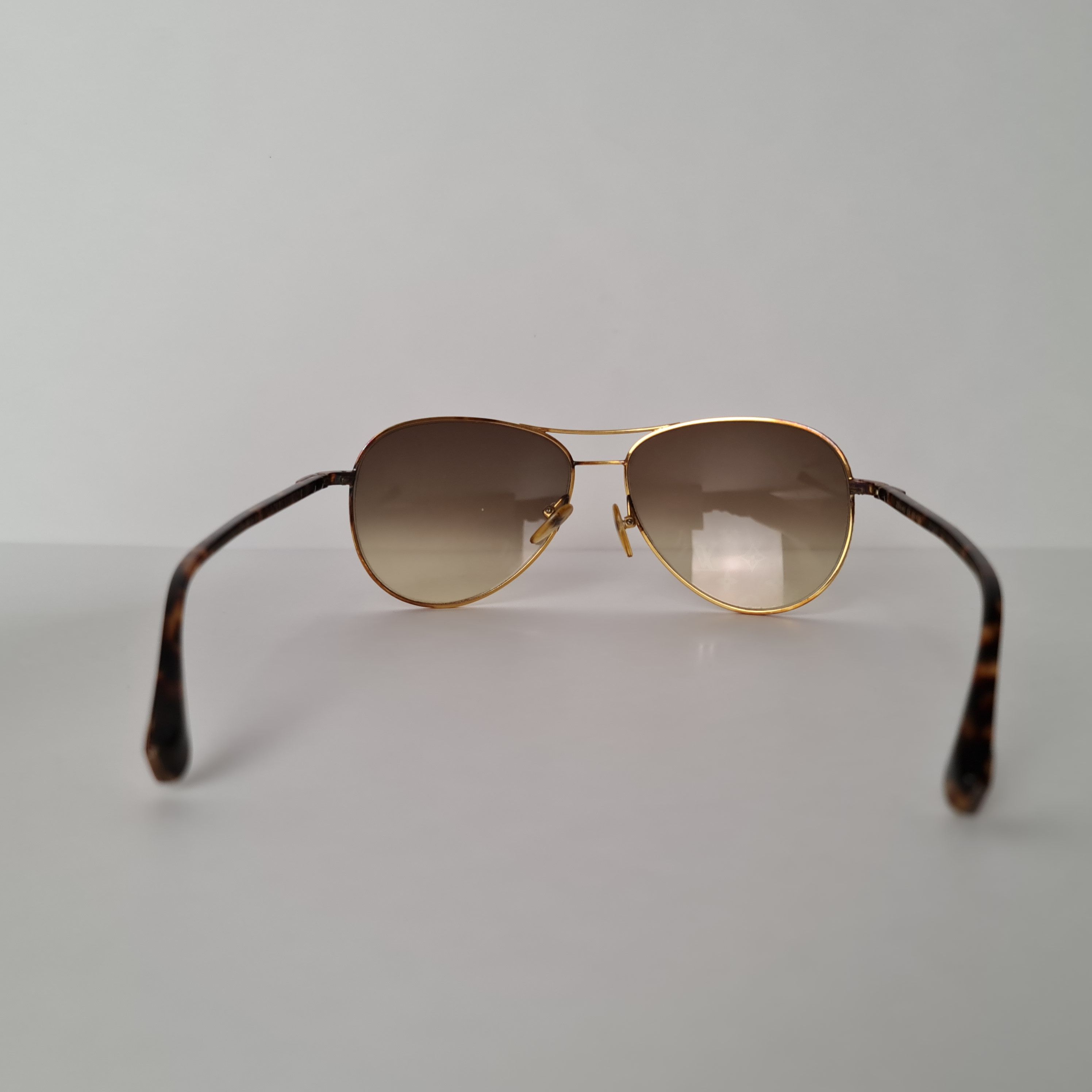 Louis Vuitton Louis Vuitton Goldtone Monogram Pilote Sunglasses Size ONE SIZE - 4 Thumbnail