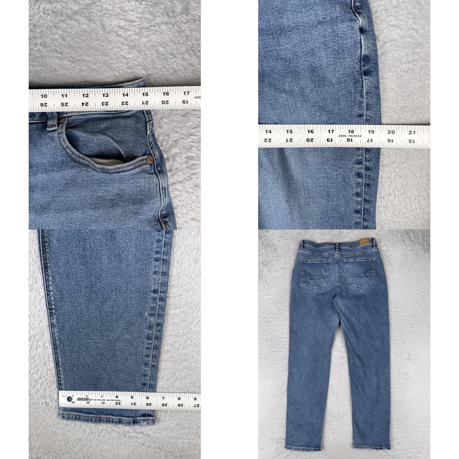 American Eagle Outfitters American Eagle Jeans Womens 12 Tall Blue High Rise Straight Stretch Denim 30x29 Size 34" / US 12 / IT 48 - 9 Thumbnail