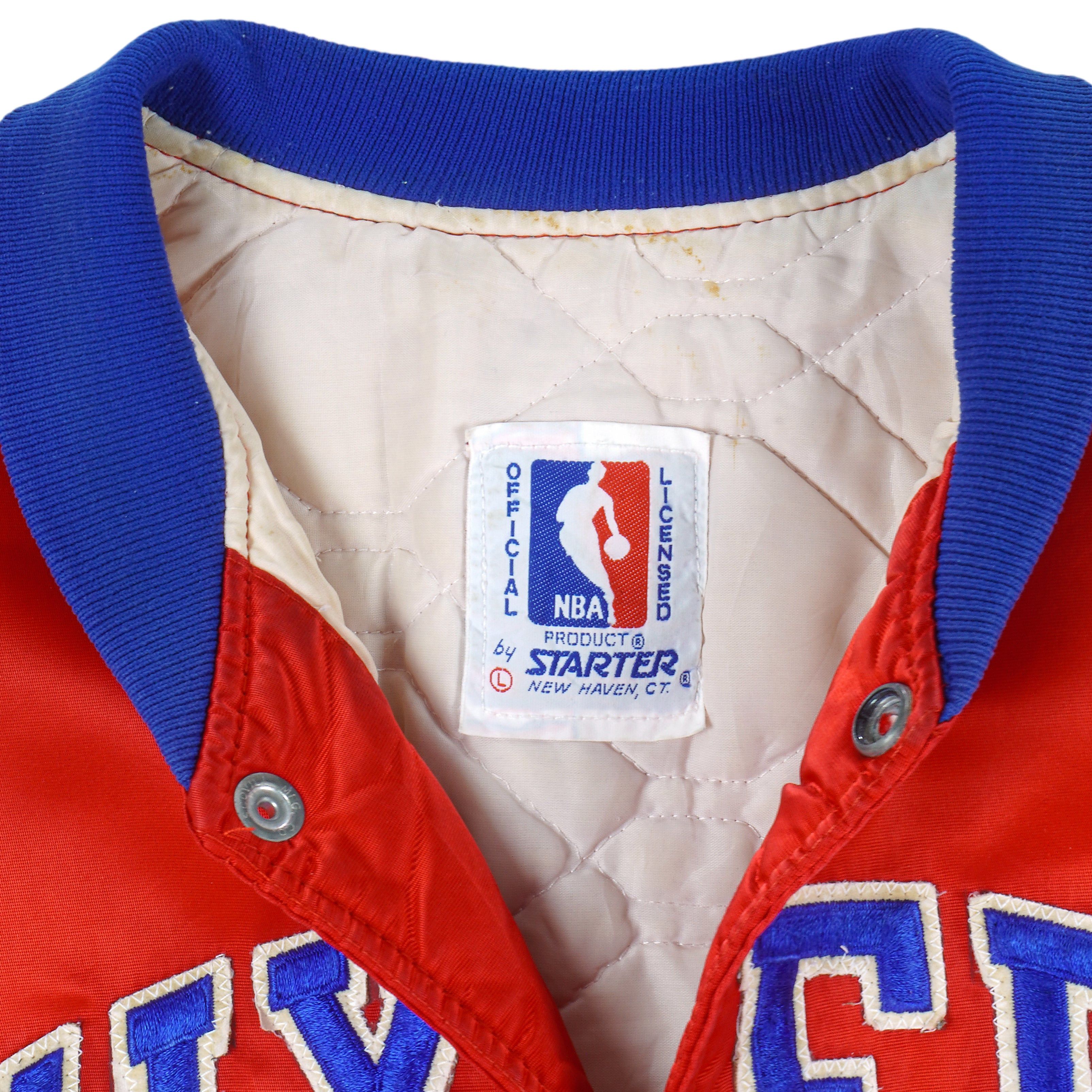 Starter NBA - Philadelphia 76ers Spell-Out Satin Jacket 1990s Size US L / EU 52-54 / 3 - 5 Thumbnail