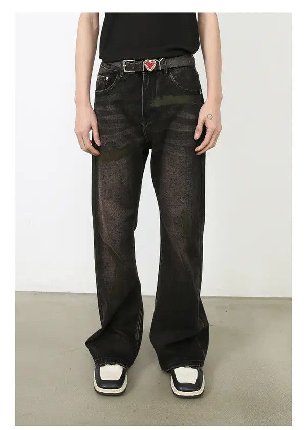 Japanese Brand Vintage wide-leg washed distressed loose flared jeans Size US 32 / EU 48 - 1 Thumbnail