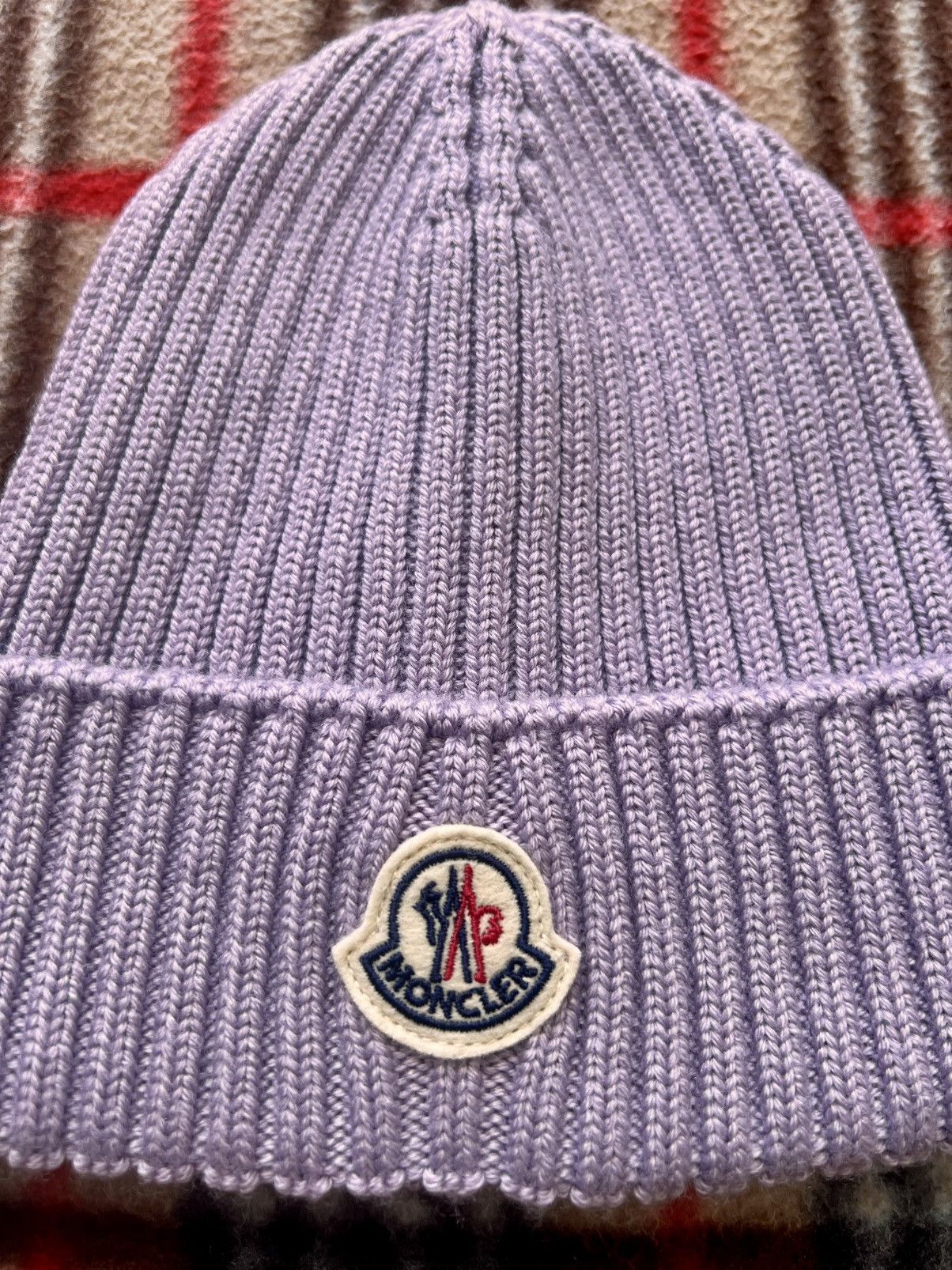 Moncler Moncler Berretto Tricot Beanie Lilac cap hat wool logo purpl Size ONE SIZE - 2 Thumbnail