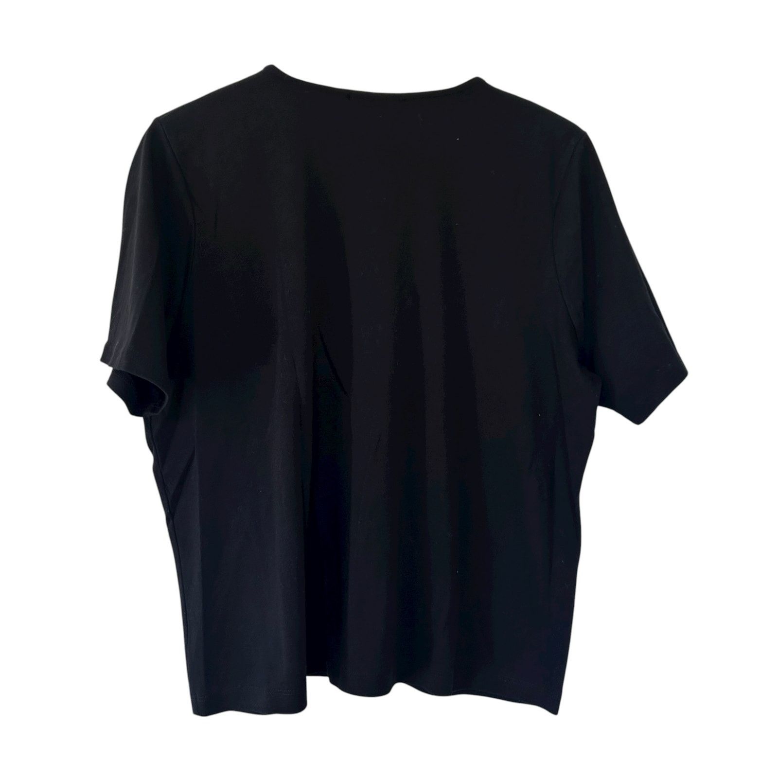 Other Quacker Factory Black Blue Embroidered Split Neck Shirt Sz L Size L / US 10 / IT 46 - 4 Thumbnail
