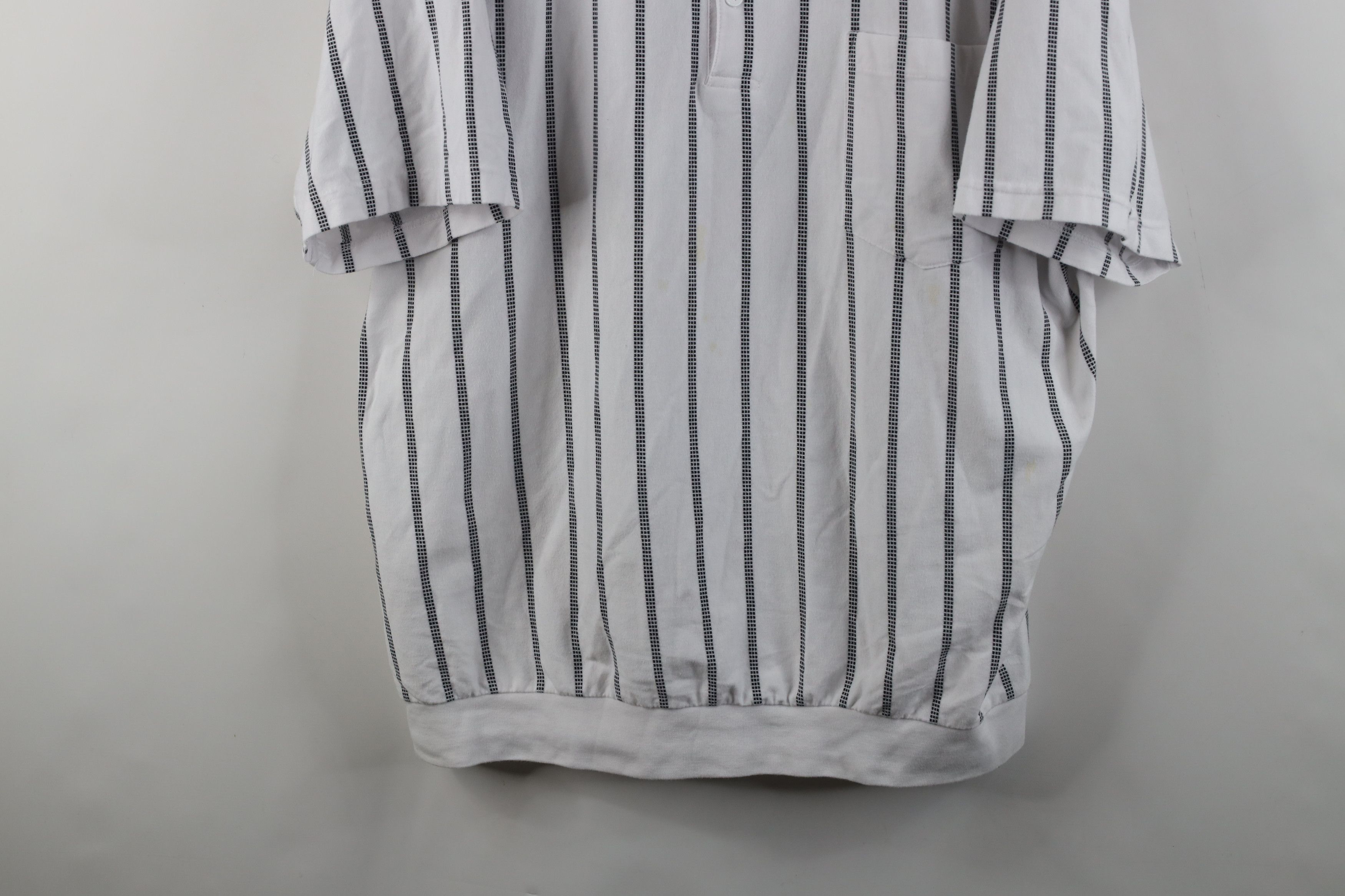 Vintage Vintage 90s Streetwear Striped Pullover Polo Shirt Mafia Size US XXL / EU 58 / 5 - 3 Thumbnail