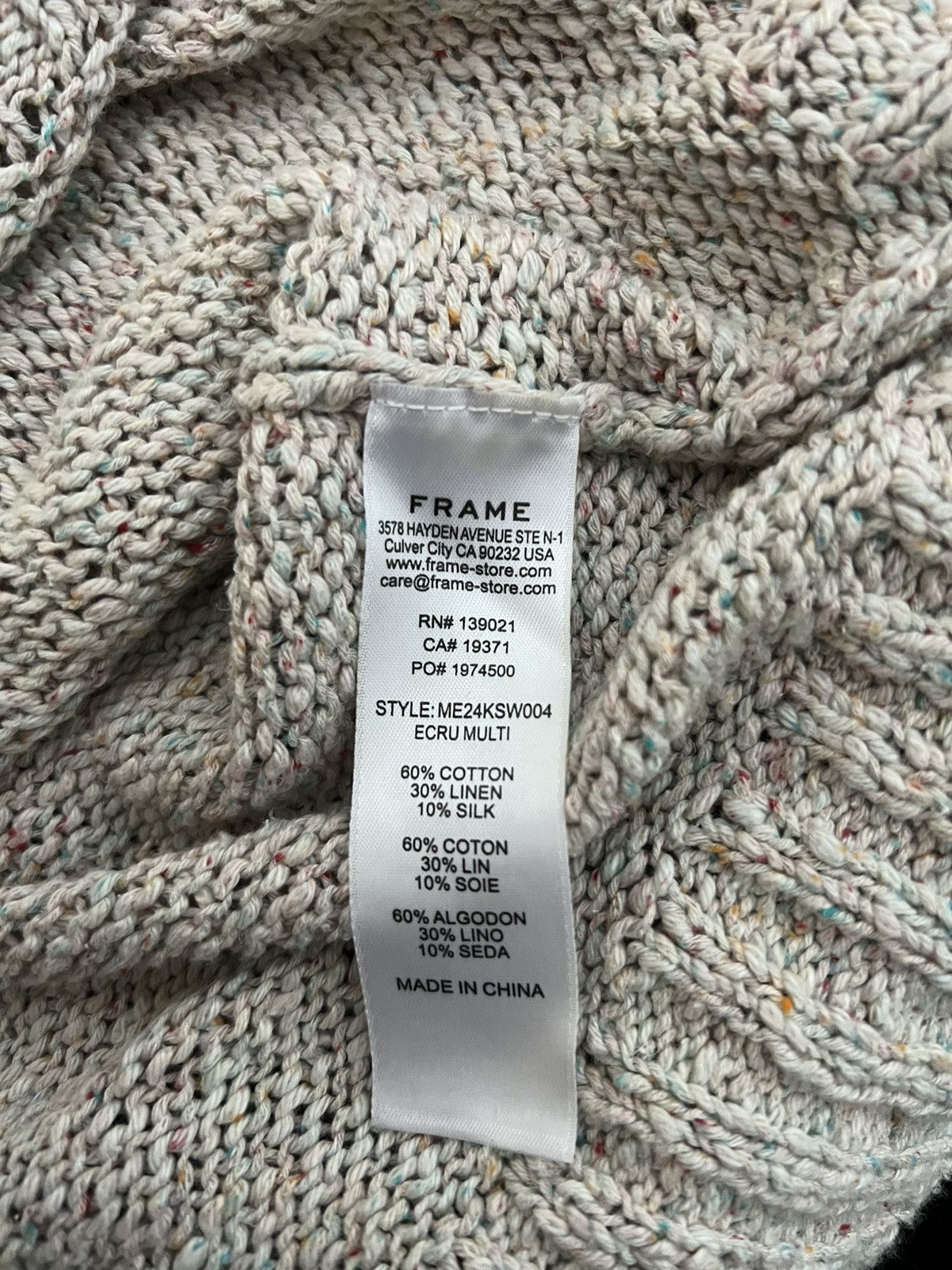 Frame FRAME Multi Color Distressed Sweater Size US M / EU 48-50 / 2 - 7 Thumbnail