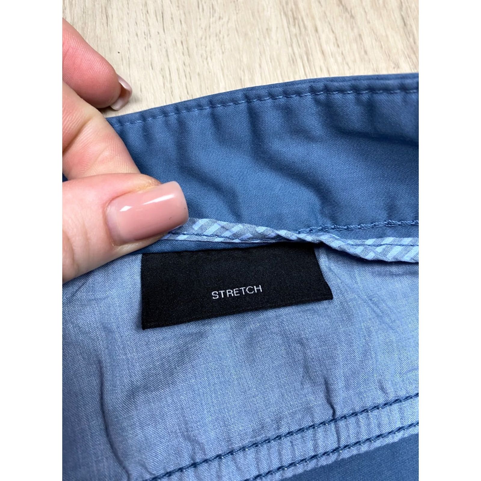 Vintage Hugo Boss Mens Chino Pants 32 Blue Cotton Regular Straight 34in Inseam 32in Waist Pattern Solid Zipper Size US 32 / EU 48 - 4 Thumbnail