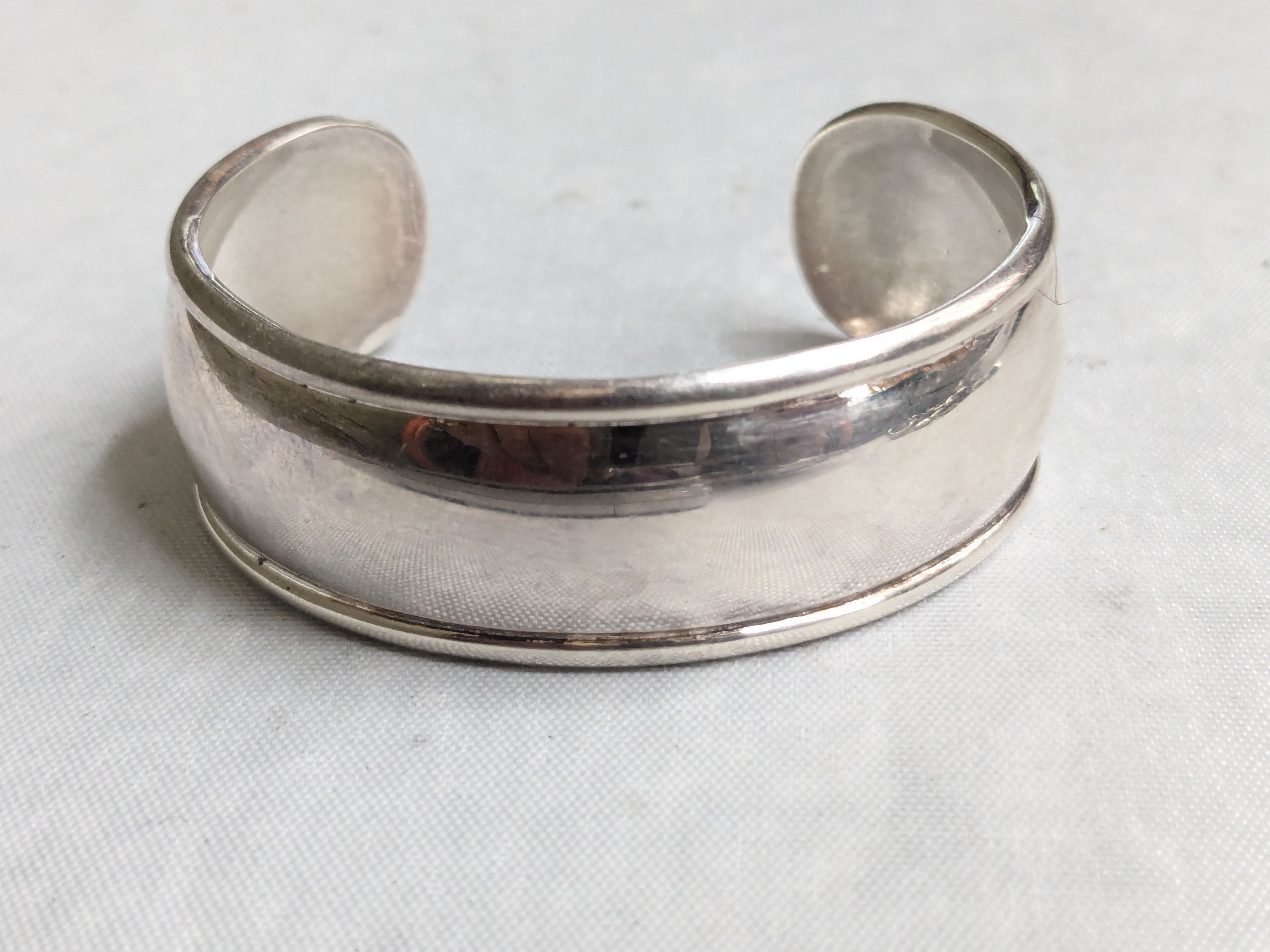 Jewelry Vintage Sterling Silver Cuff Bracelet 6" Mexico Size ONE SIZE - 2 Thumbnail