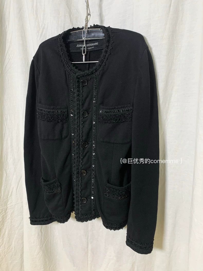 Comme des Garcons Comme Des Garcons Black full hem knit sequined lace crew n Size XS / US 0-2 / IT 36-38 - 2 Thumbnail