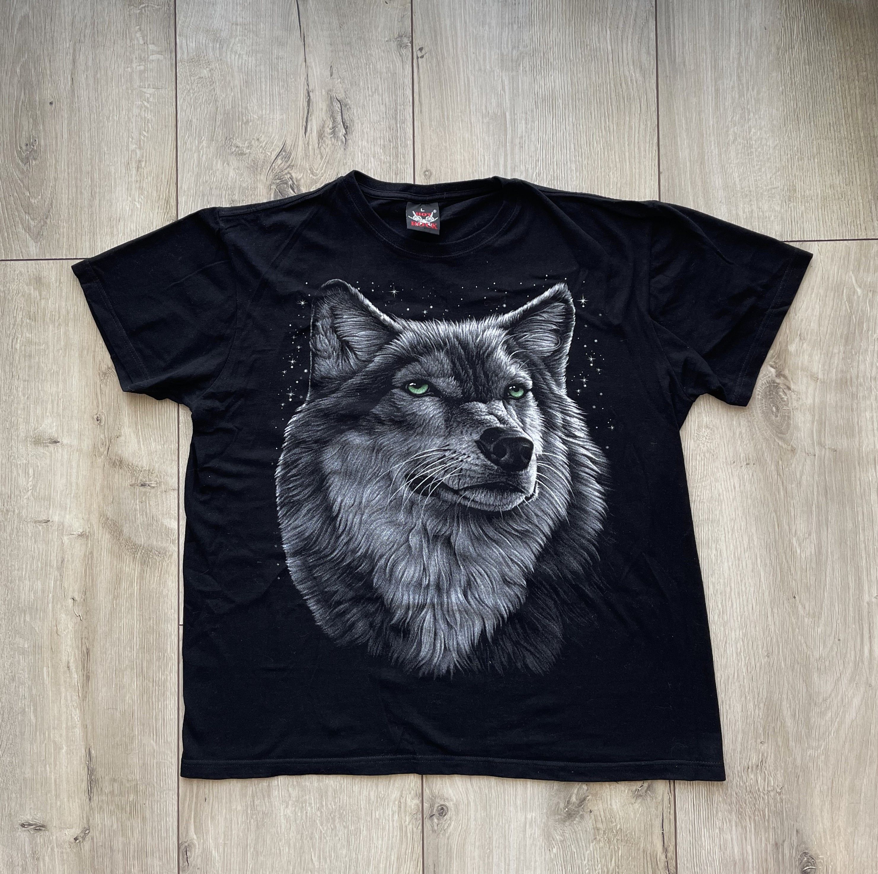 Vintage HOT ROCK, WOLF. Vintage T-shirt. Size US L / EU 52-54 / 3 - 1 Thumbnail