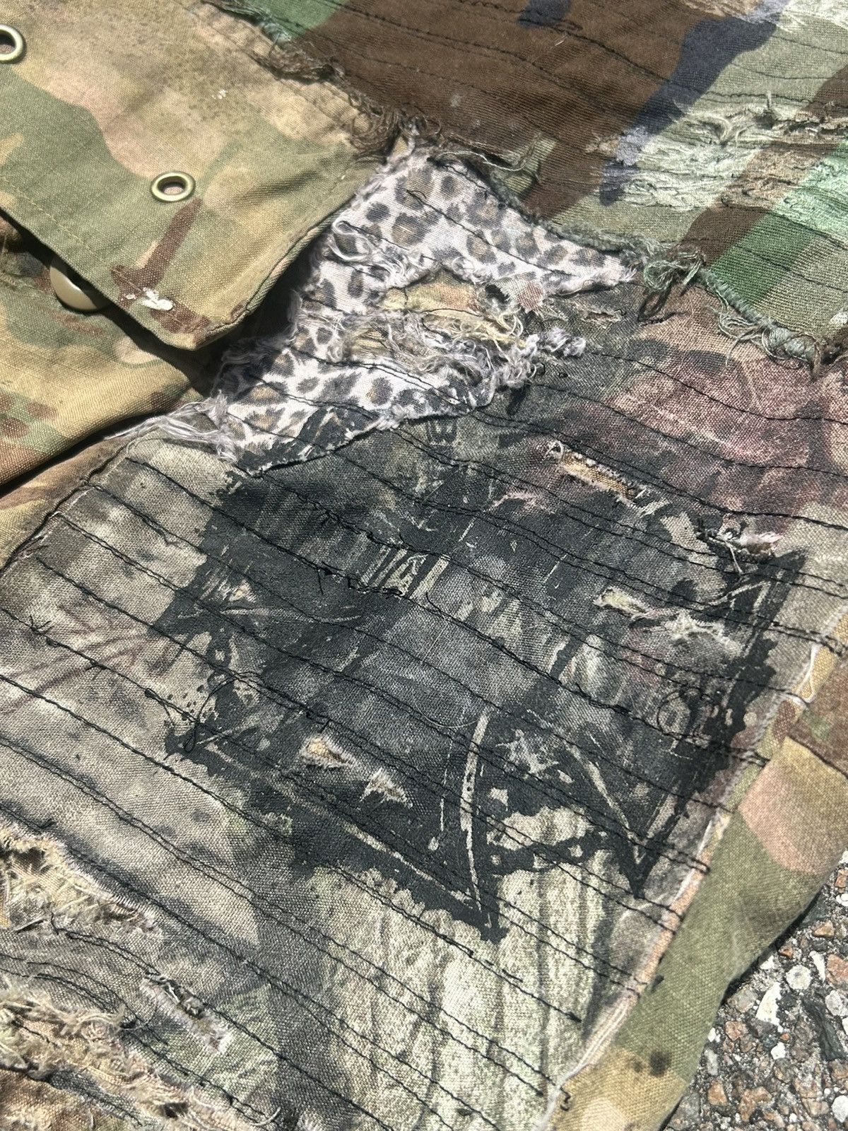 Other Boro Sashiko Patchwork Vintage Army Camo Shorts Jorts Size US 32 / EU 48 - 4 Thumbnail