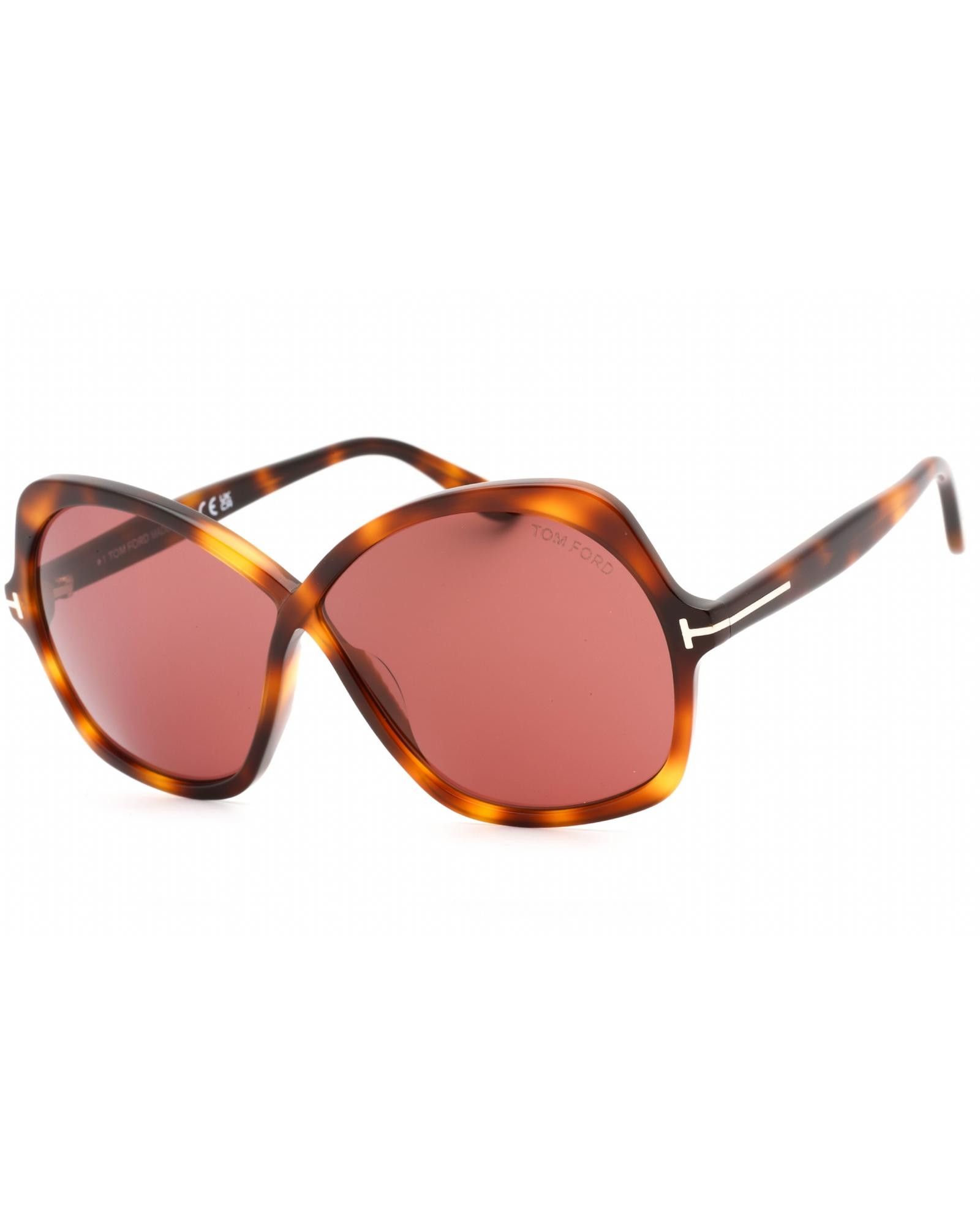 image of Tom Ford Ft1013 Sunglasses Dark Havana / Violet, Women's