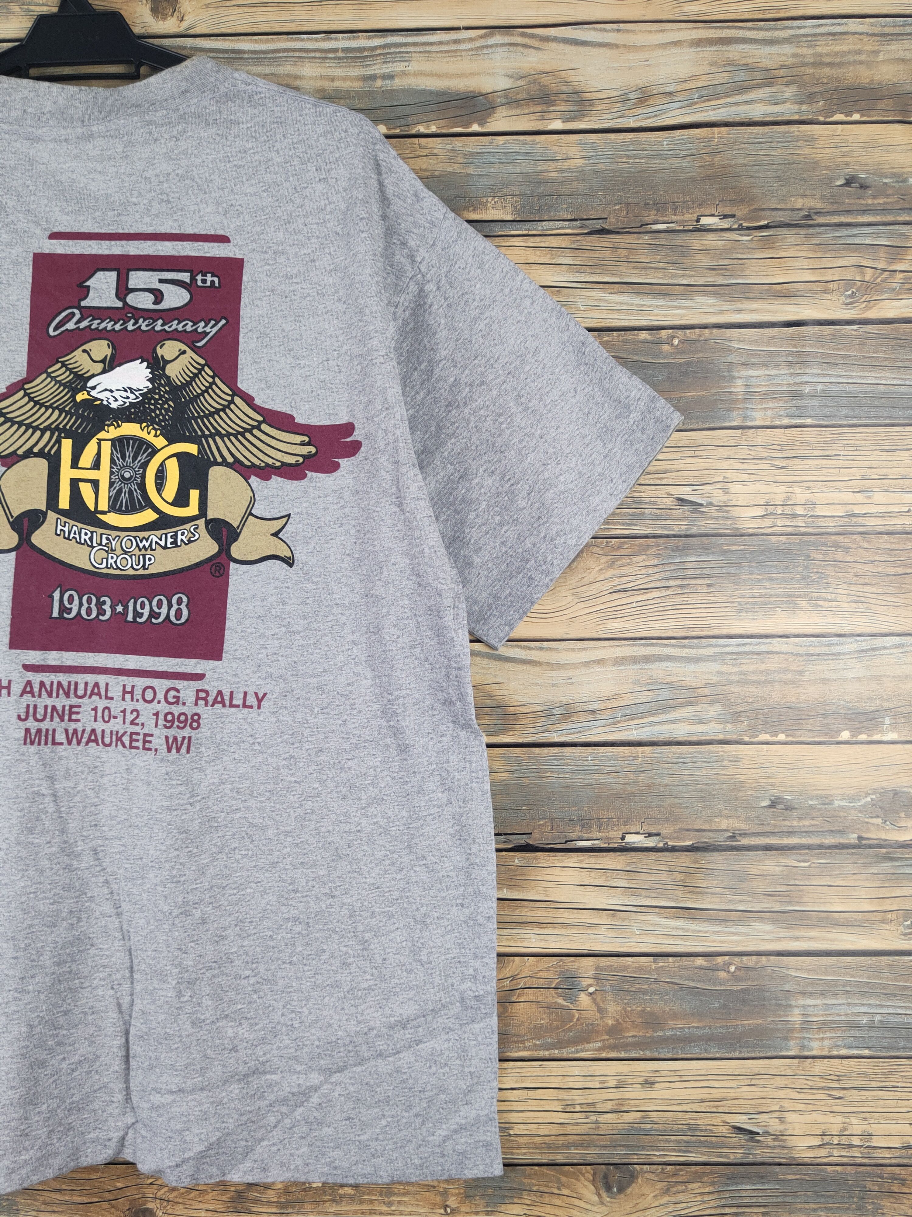 Harley Davidson DL 90' HOG Harley Davidson vintage Gray T-shirt #2552 Size US L / EU 52-54 / 3 - 11 Thumbnail