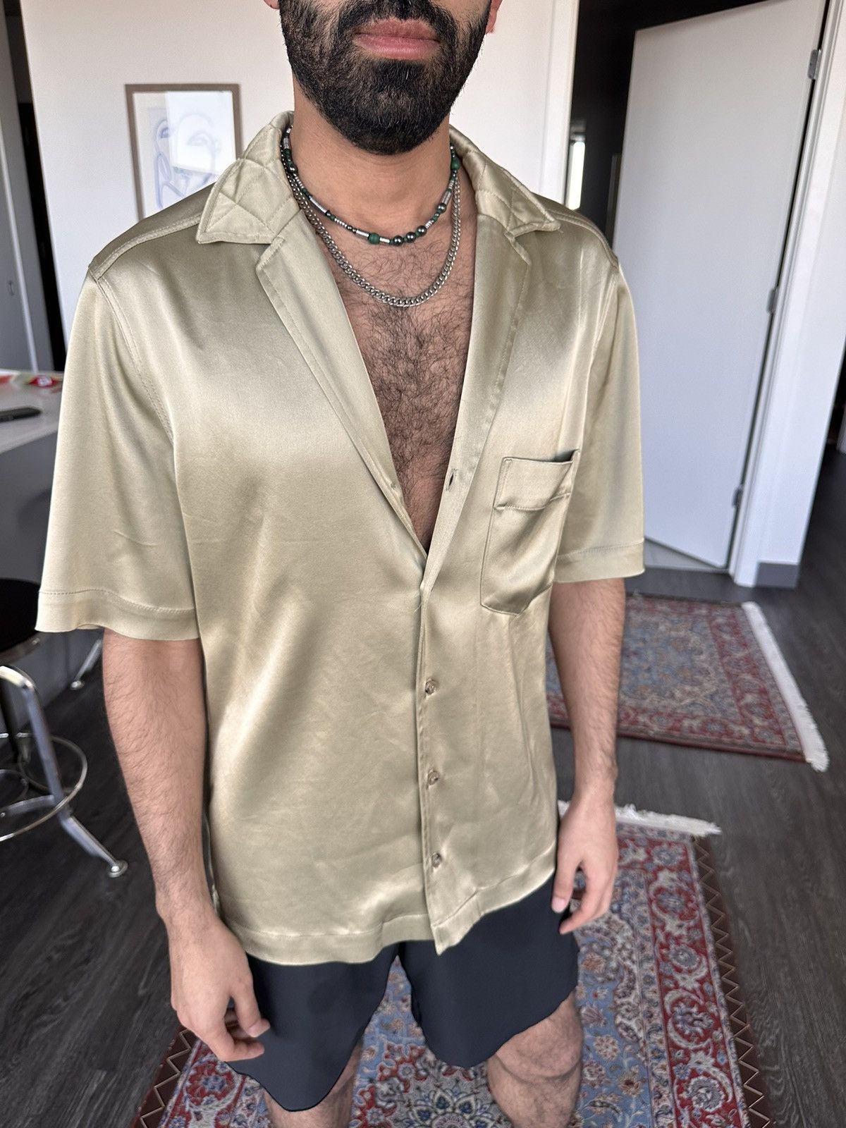 Nanushka Nanushka Green Short Sleeve Shirt Size US S / EU 44-46 / 1 - 5 Thumbnail