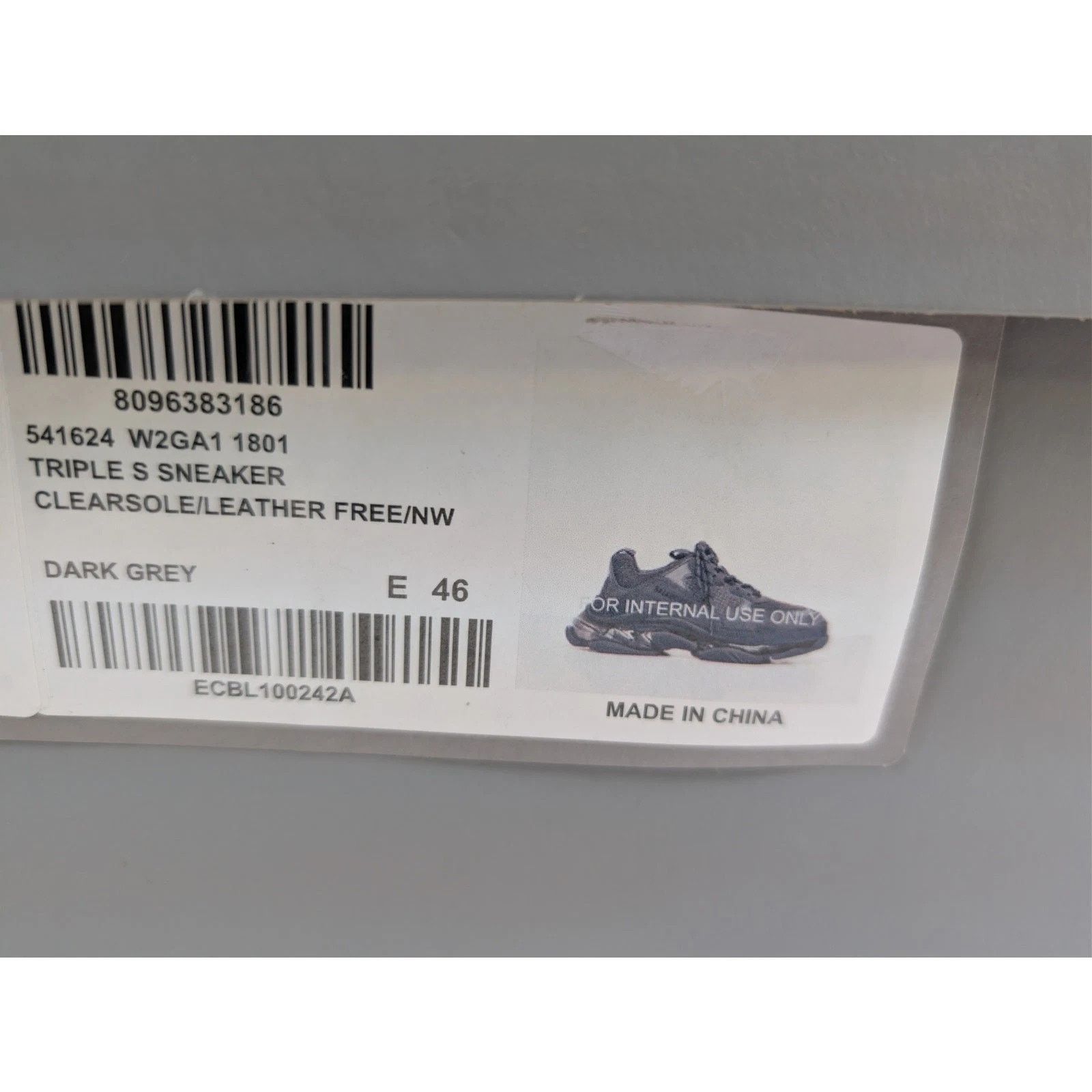 Balenciaga o1rshd1 Clear Sole Leather Free Triple S Sneakers Dark Grey Size US 13 / EU 46 - 23 Thumbnail