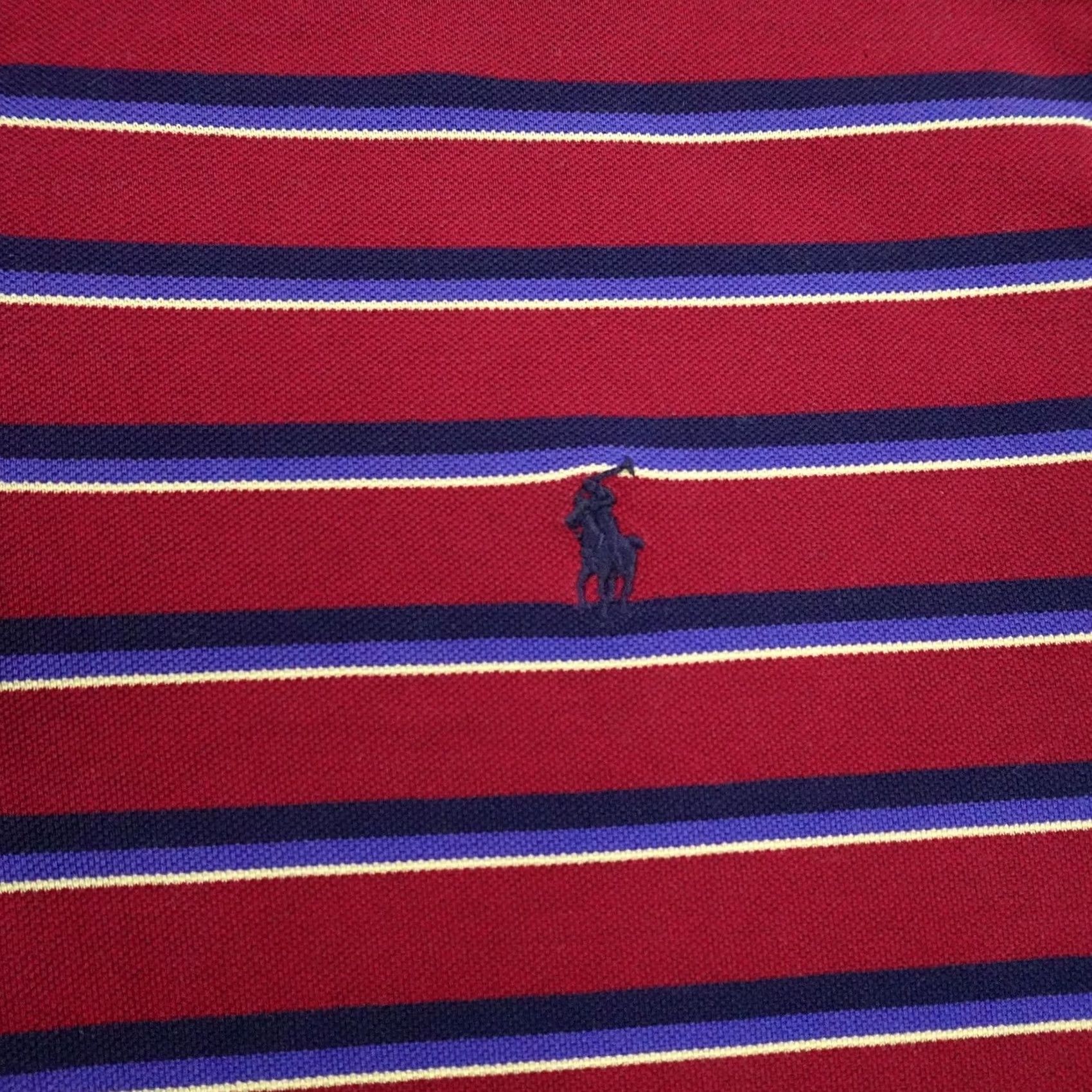 Polo Ralph Lauren VINTAGE Polo Ralph Lauren Golf Shirt Mens Medium Red Blue Stripes Pima Cotton Size US M / EU 48-50 / 2 - 4 Thumbnail