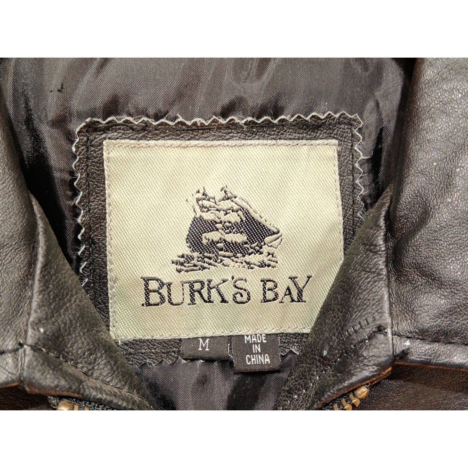 Vintage Burk's Bay Women Bomber Jacket M Black Leather NWT Size M / US 6-8 / IT 42-44 - 4 Thumbnail