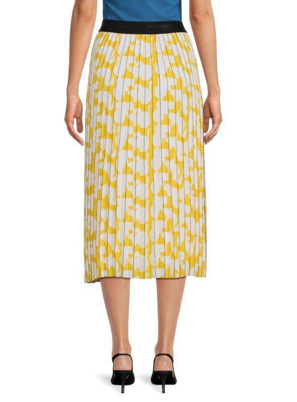 Karl Lagerfeld Karl Lagerfeld Paris Pleated Mid Skirt Yellow ( L ) Size 36" / US 14 / IT 50 - 3 Thumbnail
